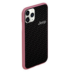 Чехол iPhone 11 Pro матовый Jeep карбон, цвет: 3D-малиновый — фото 2