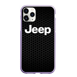 Чехол iPhone 11 Pro матовый Jeep Соты, цвет: 3D-светло-сиреневый