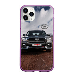 Чехол iPhone 11 Pro матовый Toyota Land Cruiser in the mountains, цвет: 3D-фиолетовый