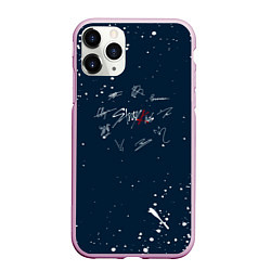 Чехол iPhone 11 Pro матовый Stray Kids - брызги, цвет: 3D-розовый