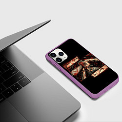 Чехол iPhone 11 Pro матовый Взгляды Макимы и Пауэр - Человек бензопила, цвет: 3D-фиолетовый — фото 2