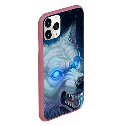 Чехол iPhone 11 Pro матовый Ледяной волк, цвет: 3D-малиновый — фото 2