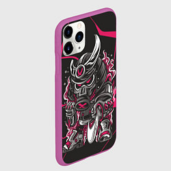 Чехол iPhone 11 Pro матовый Скелетон-воин в противогазе, цвет: 3D-фиолетовый — фото 2