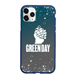 Чехол iPhone 11 Pro матовый Green day - брызги, цвет: 3D-тёмно-синий