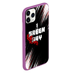 Чехол iPhone 11 Pro матовый Green day - абстракция, цвет: 3D-фиолетовый — фото 2