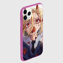 Чехол iPhone 11 Pro матовый Макима и роза, цвет: 3D-фиолетовый — фото 2