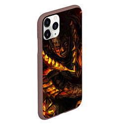 Чехол iPhone 11 Pro матовый Берсерк Гатс В Огне, цвет: 3D-коричневый — фото 2