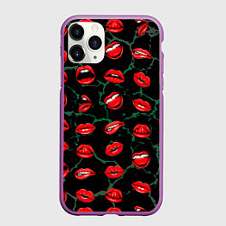 Чехол iPhone 11 Pro матовый Дерзкие губки, цвет: 3D-фиолетовый