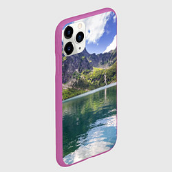 Чехол iPhone 11 Pro матовый Прозрачное горное озеро, цвет: 3D-фиолетовый — фото 2