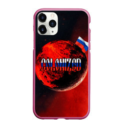 Чехол iPhone 11 Pro матовый Колонизация Марса, цвет: 3D-малиновый