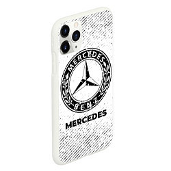 Чехол iPhone 11 Pro матовый Mercedes с потертостями на светлом фоне, цвет: 3D-белый — фото 2