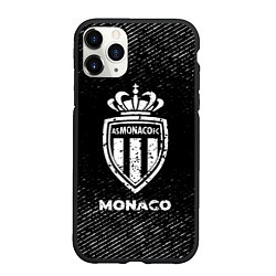 Чехол iPhone 11 Pro матовый Monaco с потертостями на темном фоне, цвет: 3D-черный