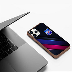 Чехол iPhone 11 Pro матовый Dark Герб России, цвет: 3D-коричневый — фото 2