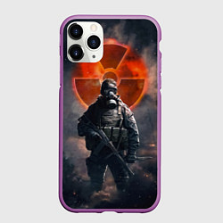 Чехол iPhone 11 Pro матовый STALKER Боец Долга, цвет: 3D-фиолетовый