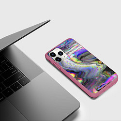 Чехол iPhone 11 Pro матовый Ликвид, цвет: 3D-малиновый — фото 2