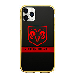 Чехол iPhone 11 Pro матовый Dodge - SPORT, цвет: 3D-желтый