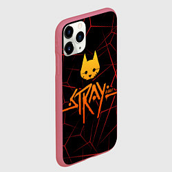 Чехол iPhone 11 Pro матовый Stray cat игра блуждающий кот, цвет: 3D-малиновый — фото 2