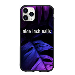 Чехол iPhone 11 Pro матовый Nine Inch Nails neon monstera, цвет: 3D-черный