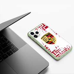 Чехол iPhone 11 Pro матовый Porsche - паттерн, цвет: 3D-салатовый — фото 2