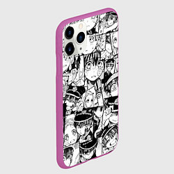 Чехол iPhone 11 Pro матовый Туалетный мальчик Ханако кун паттерн, цвет: 3D-фиолетовый — фото 2