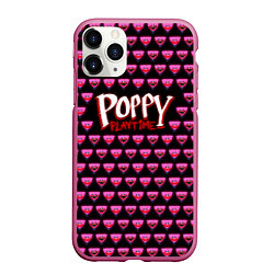 Чехол iPhone 11 Pro матовый Poppy Playtime - Kissy Missy Pattern - Huggy Wuggy, цвет: 3D-малиновый