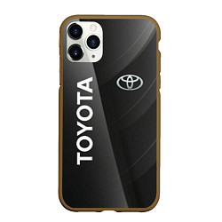 Чехол iPhone 11 Pro матовый Toyota - серая абстракция, цвет: 3D-коричневый