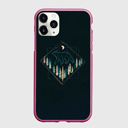 Чехол iPhone 11 Pro матовый Созвездие медведицы, цвет: 3D-малиновый