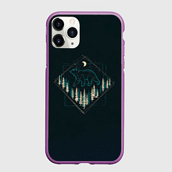 Чехол iPhone 11 Pro матовый Созвездие медведицы, цвет: 3D-фиолетовый