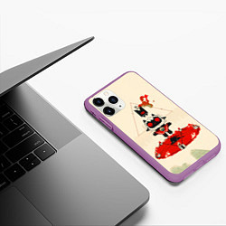 Чехол iPhone 11 Pro матовый Cult of the lamb art, цвет: 3D-фиолетовый — фото 2