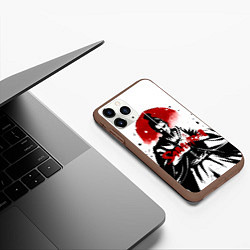 Чехол iPhone 11 Pro матовый Самурай С Катаной Перед Лицом, цвет: 3D-коричневый — фото 2