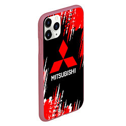 Чехол iPhone 11 Pro матовый Mitsubishi - краска, цвет: 3D-малиновый — фото 2