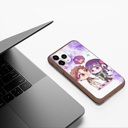 Чехол iPhone 11 Pro матовый Ко и Нэнэ - Туалетный мальчик Ханако кун, цвет: 3D-коричневый — фото 2