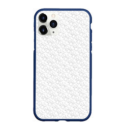 Чехол iPhone 11 Pro матовый Little Ghosts on white, цвет: 3D-тёмно-синий