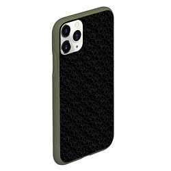 Чехол iPhone 11 Pro матовый Little Ghosts on black, цвет: 3D-темно-зеленый — фото 2