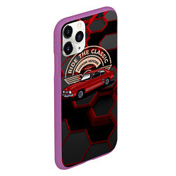 Чехол iPhone 11 Pro матовый Красный ретро - автомобиль, цвет: 3D-фиолетовый — фото 2