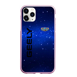 Чехол iPhone 11 Pro матовый Geely - звёзды, цвет: 3D-розовый