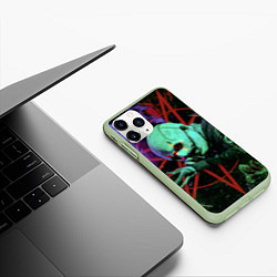 Чехол iPhone 11 Pro матовый Slipknot-Corey Taylor, цвет: 3D-салатовый — фото 2