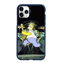 Чехол iPhone 11 Pro матовый Гомер Симпсон - рок гитарист, цвет: 3D-тёмно-синий