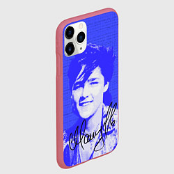 Чехол iPhone 11 Pro матовый Юрий Шатунов в детстве - автограф, цвет: 3D-малиновый — фото 2