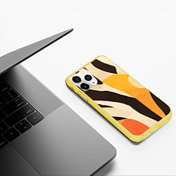 Чехол iPhone 11 Pro матовый Сафари узоры, цвет: 3D-желтый — фото 2