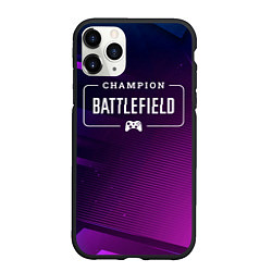 Чехол iPhone 11 Pro матовый Battlefield gaming champion: рамка с лого и джойст, цвет: 3D-черный