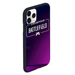 Чехол iPhone 11 Pro матовый Battlefield gaming champion: рамка с лого и джойст, цвет: 3D-черный — фото 2