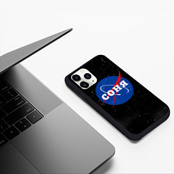 Чехол iPhone 11 Pro матовый Соня Наса космос, цвет: 3D-черный — фото 2