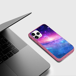 Чехол iPhone 11 Pro матовый Космическая воронка, цвет: 3D-малиновый — фото 2