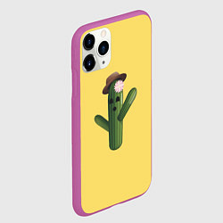 Чехол iPhone 11 Pro матовый Кактус с шляпой, цвет: 3D-фиолетовый — фото 2