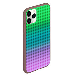 Чехол iPhone 11 Pro матовый Gradient lilac green plaid, цвет: 3D-коричневый — фото 2