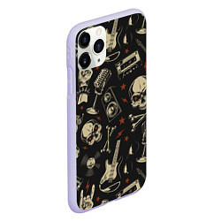 Чехол iPhone 11 Pro матовый Черепа гранж, цвет: 3D-светло-сиреневый — фото 2