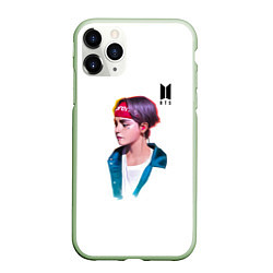 Чехол iPhone 11 Pro матовый BTS Taehyung, цвет: 3D-салатовый