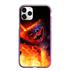 Чехол iPhone 11 Pro матовый Хагги Вагги в огне, цвет: 3D-фиолетовый