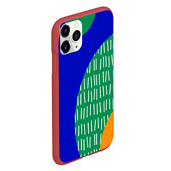 Чехол iPhone 11 Pro матовый Геометрические фигуры - абстракция, цвет: 3D-красный — фото 2